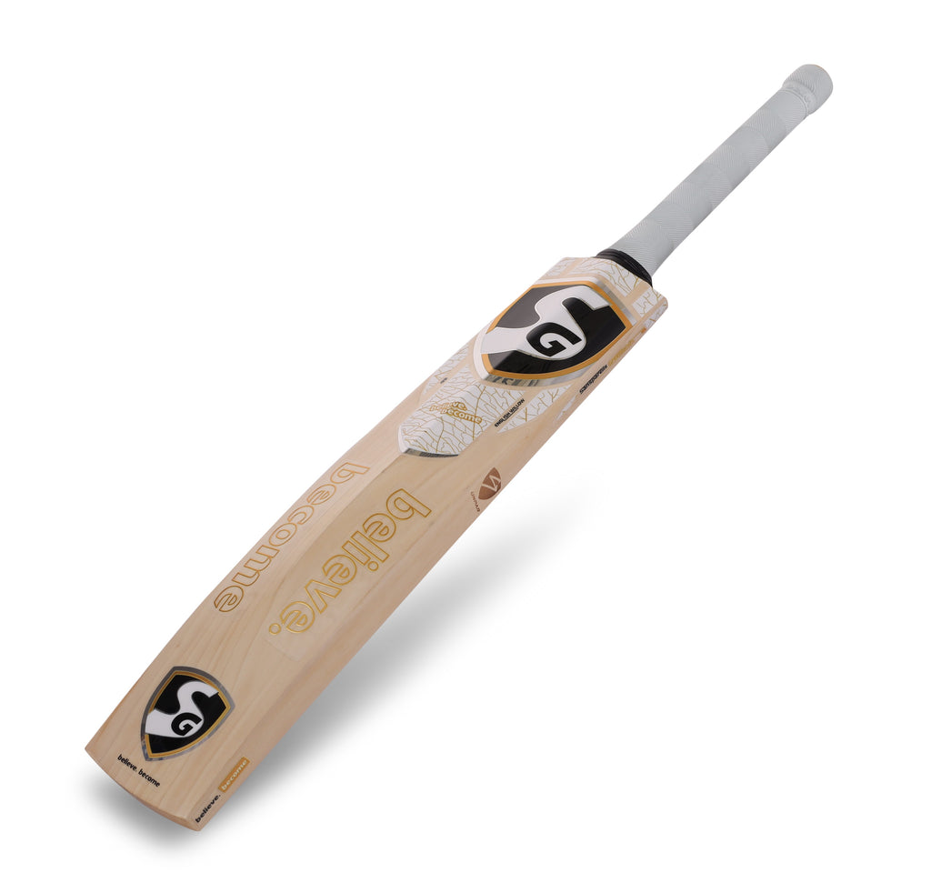 SG Players Edition limited 2026/27 professional cricket bat back view handle and grip detail