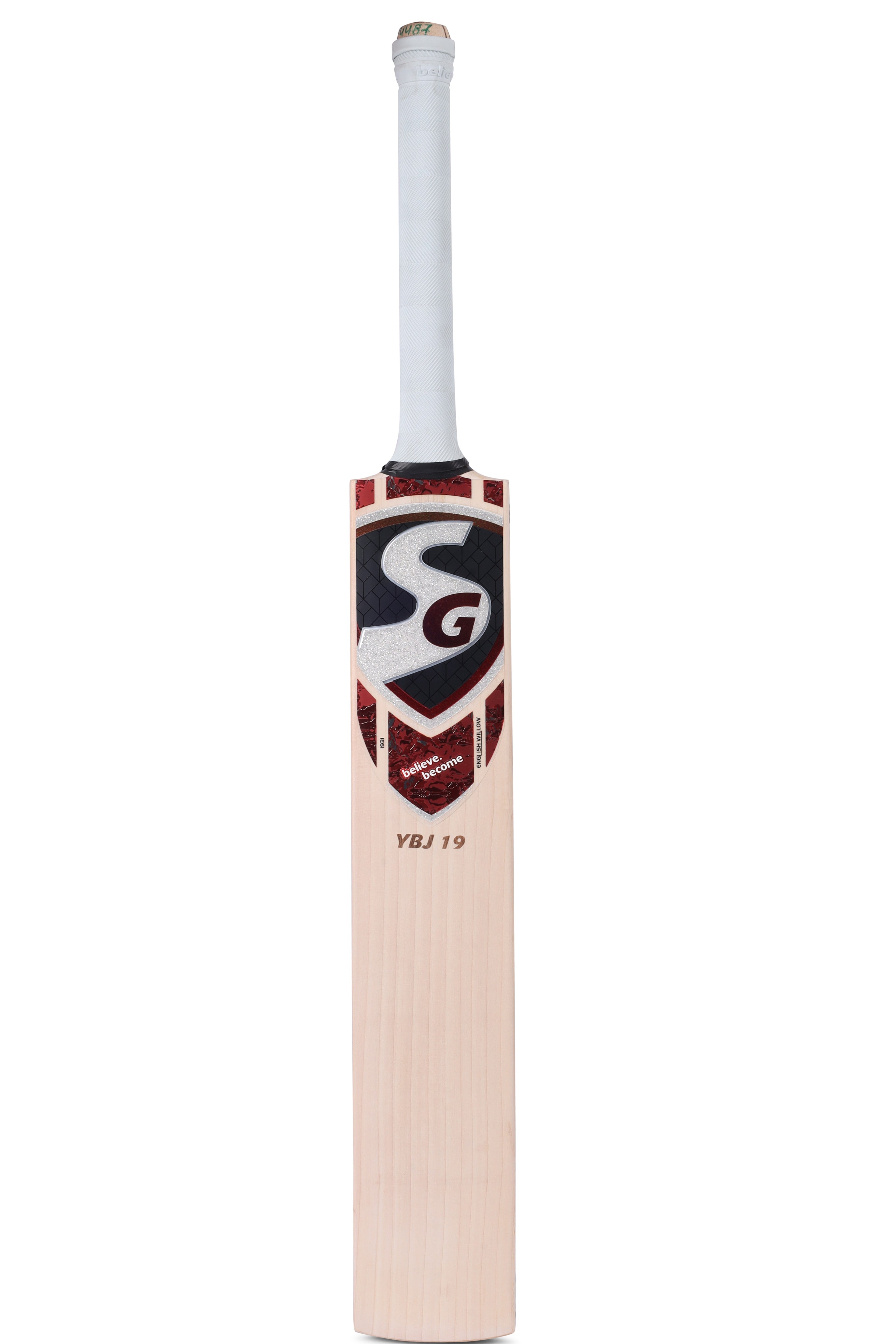 SG YBJ 19 Player Edition Grade 1+ English Willow cricket bat front view