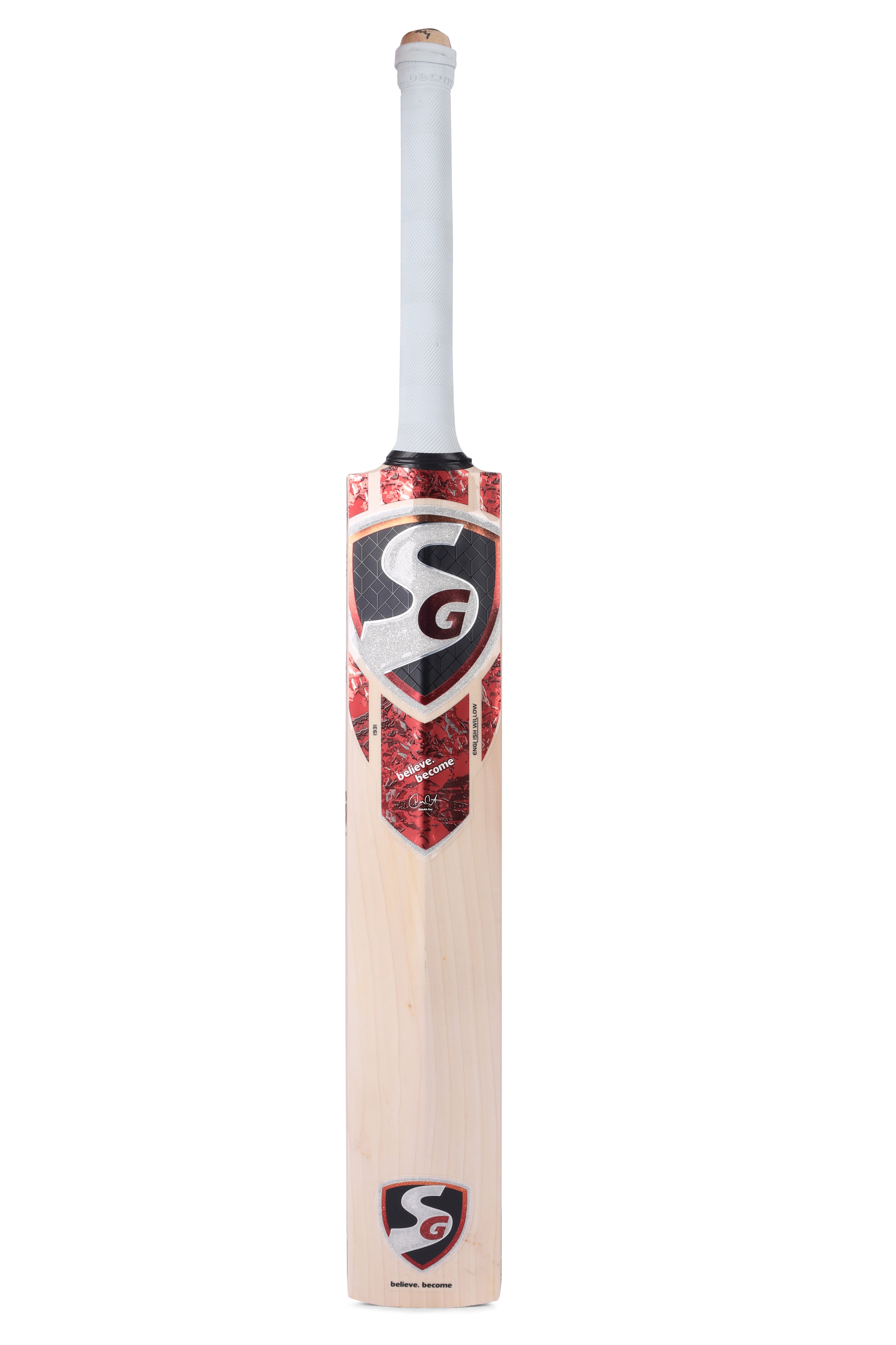 SG YBJ 19 Player Edition Grade 1+ English Willow cricket bat back view