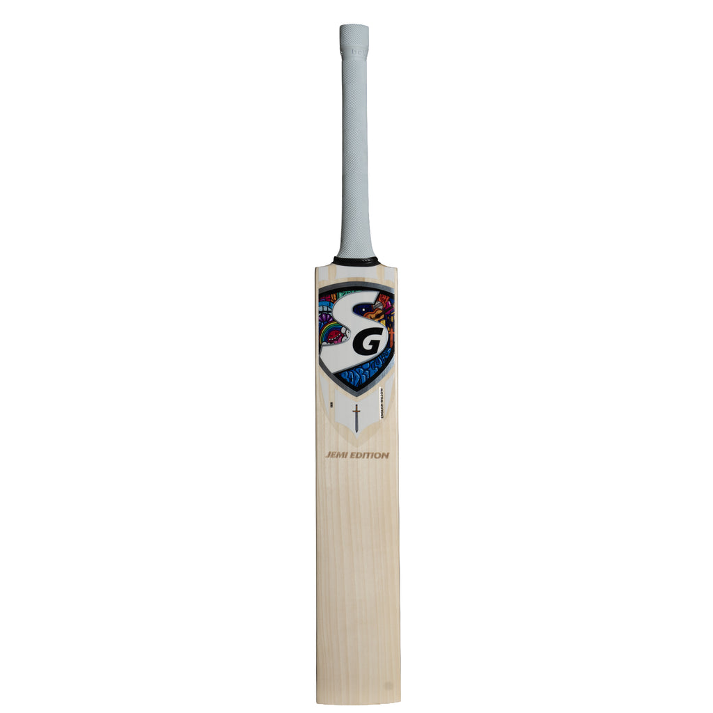 SG Jemi Edition English Willow cricket bat signature design front view 