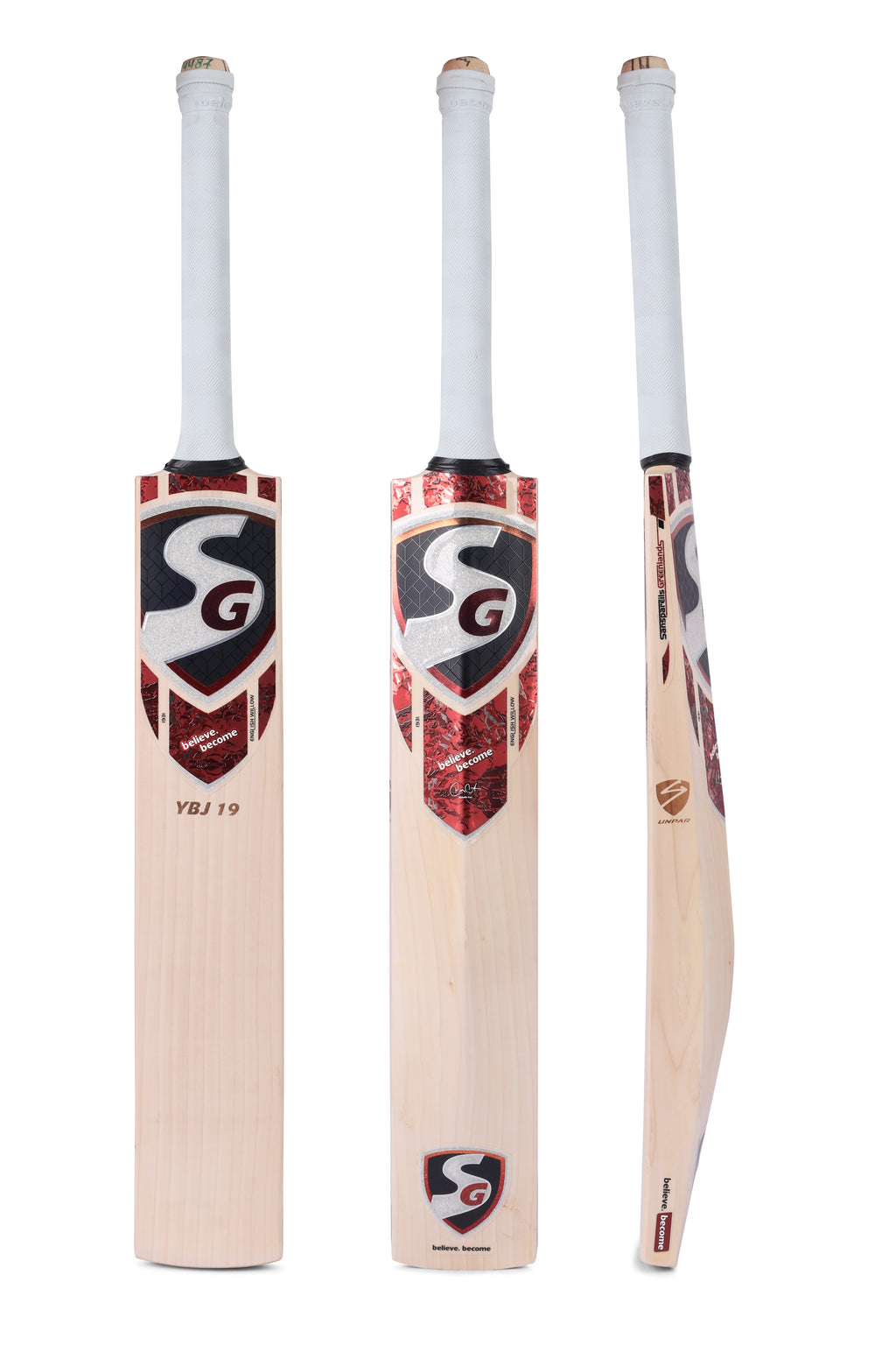 SG YBJ 19 Player Edition Grade 1+ English Willow cricket bat full view