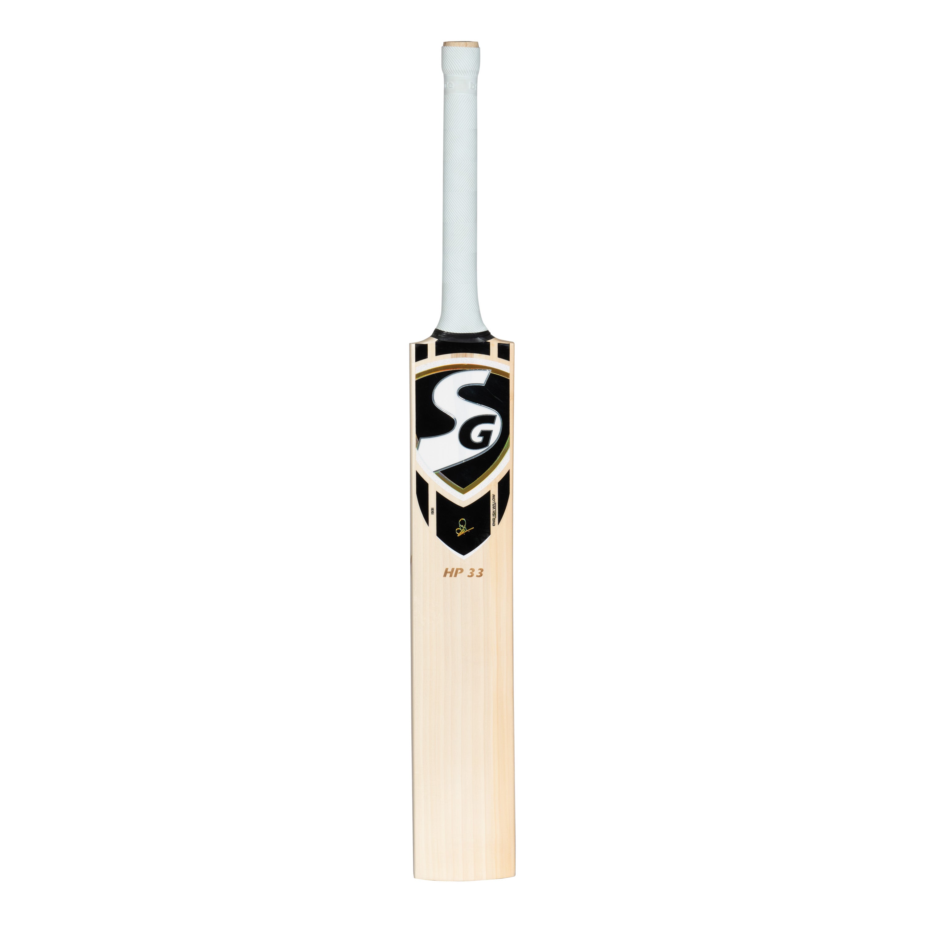SG HP 33 performance tracking cricket bat with integrated sensor front view of the cricket bat