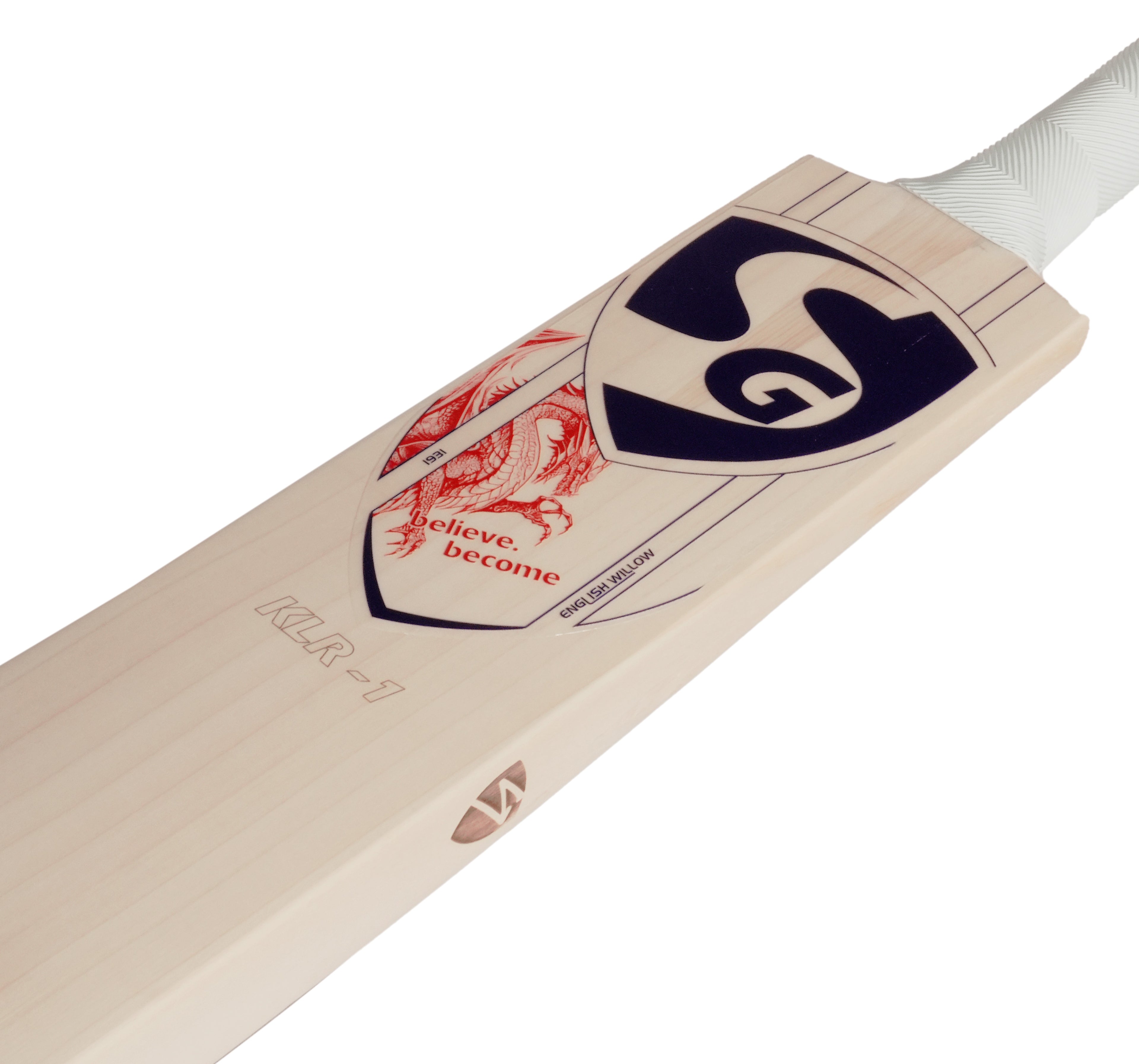 SG KL Rahul KLR1 English Willow cricket bat front view close up