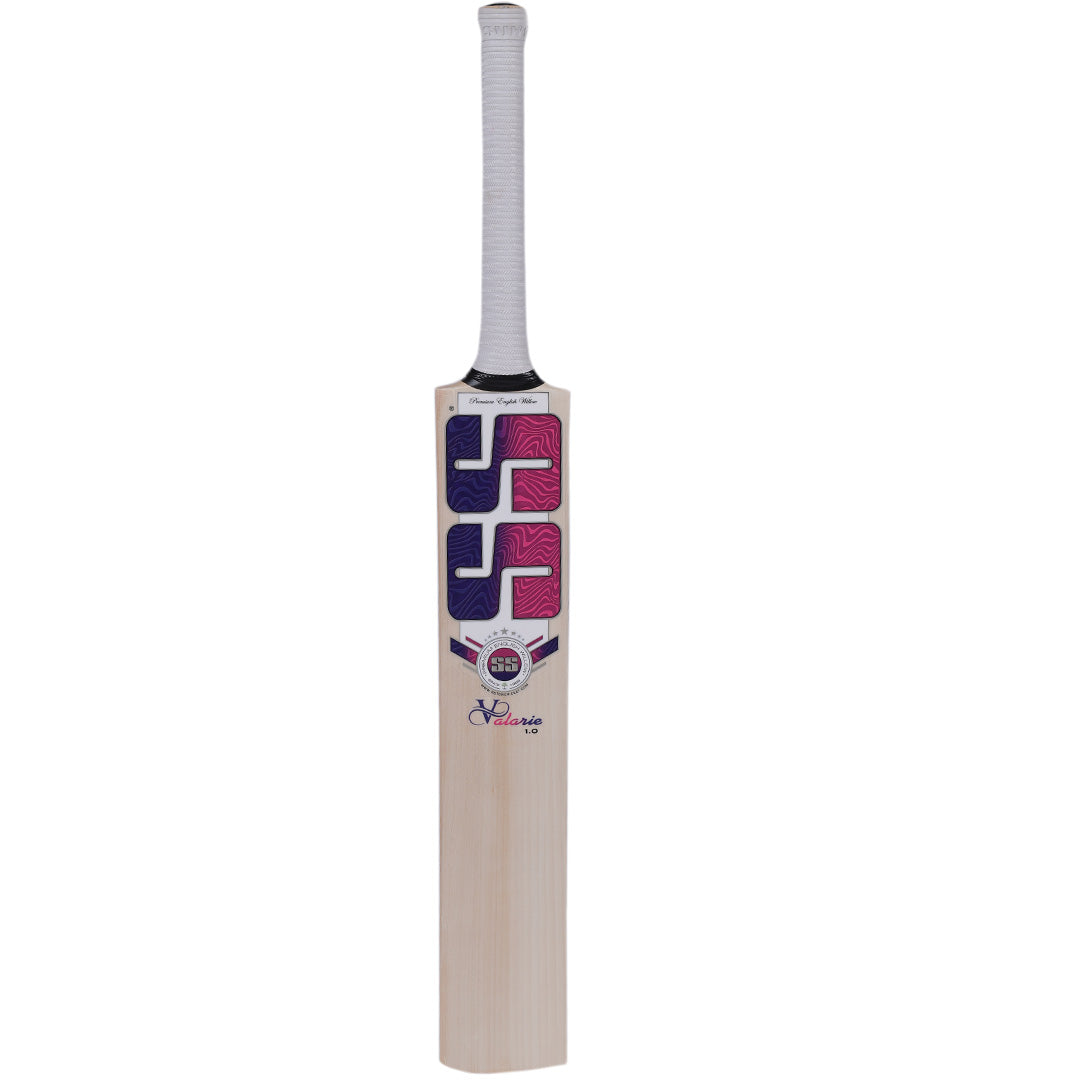  SS Valarie 1.0 english willow cricket bat, womens bat, premium, front view, player grade